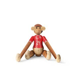 Handmade Danish Design by Kay Bojesen X DBU Commemorative Mini Monkey Teak Wood